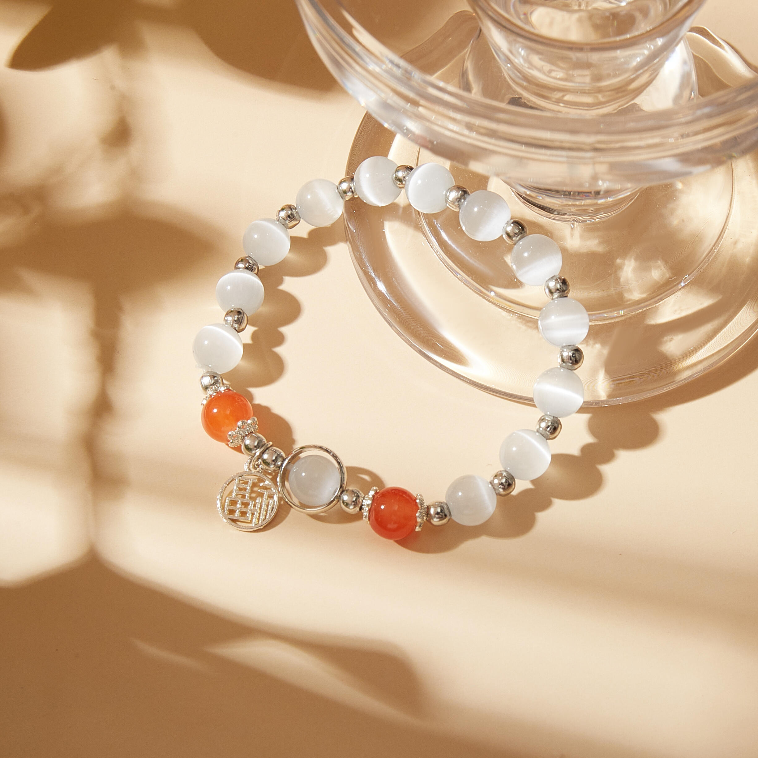 New Trendy Cat's Eye Agate-Like Bracelet | Minimalist Crystal Jewelry for Women, Ins-Inspired Niche Design